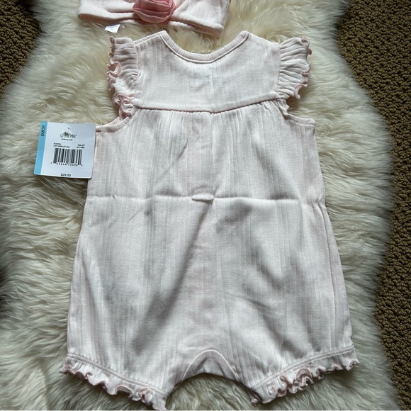 New pink bunny romper & headband 6 months - Picture 2 of 2